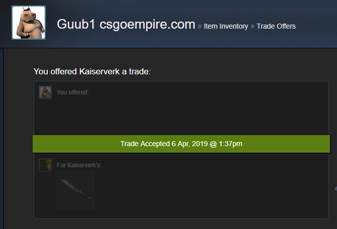 Gooby2G's tweet photo. Won big from the free 0,5 i got from @csgoempire! Thanks @csgoempire https://t.co/2ENl0WPGdb