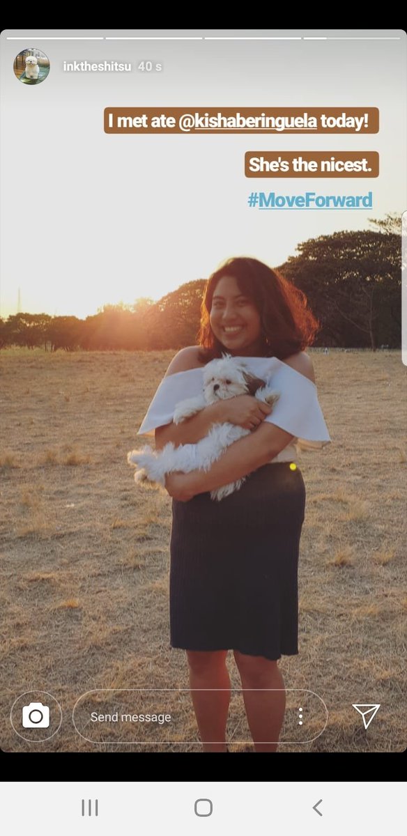 Our Chairperson @kishaberinguela loves meeting all the #DogsOfUP Acad Oval ☺  It was nice to meet you too, Ink! 💖  #MoveForward