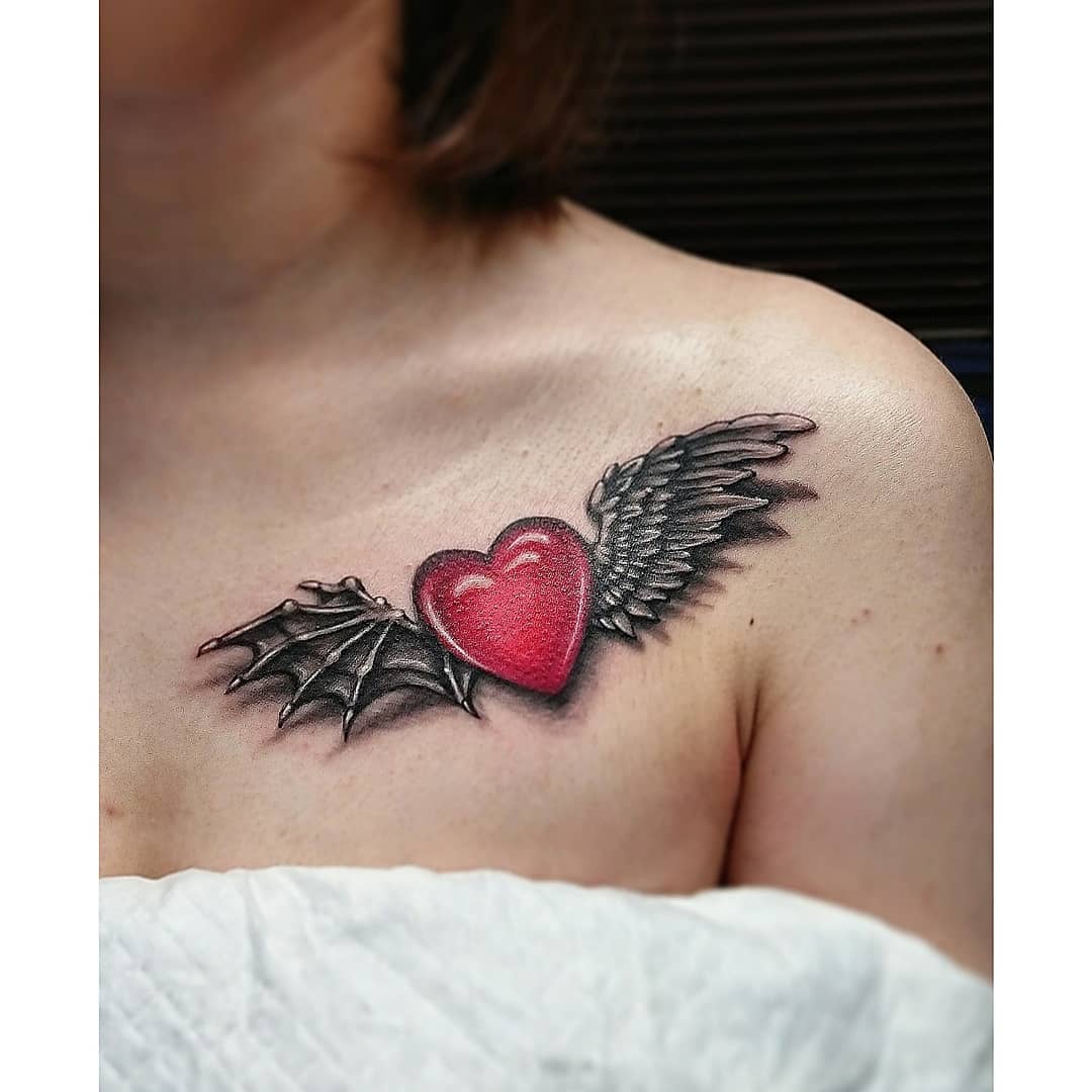 טוויטר Konomi בטוויטר オーダーありがとうございます Heart Wings Skin Evolution Tattoo Konomi Tattoo Ink Chesttattoo Heart Wings Angel Devil Girlstattoo タトゥー チェスト ハート 天使 悪魔 羽根 女性彫師 栃木県 スキン
