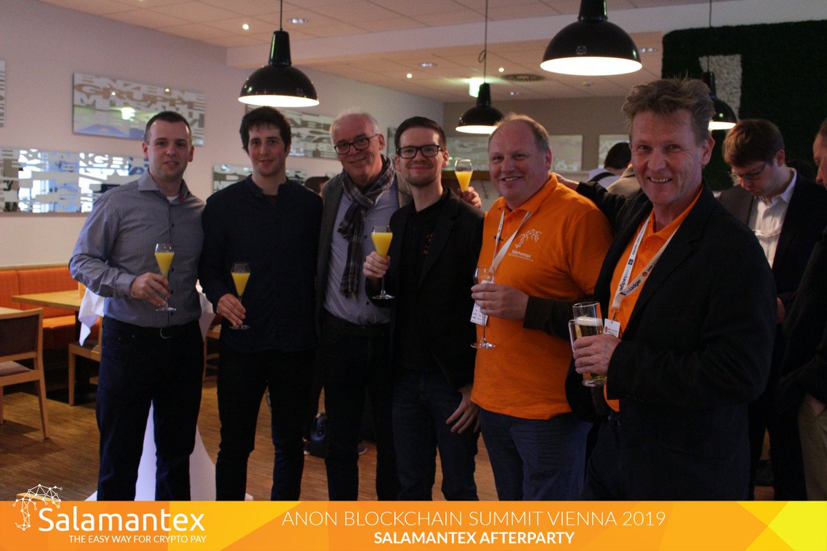 salamantex's tweet photo. Last Tuesday we were the host of the official side event of the @anonsummit #Vienna. Over 100 people joined us for delicious drinks and paid with our #Salamantex #CryptoPaymentService. Find the pictures at https://t.co/FORDOhgMjy
#theeasywayforcryptopay https://t.co/RTgzOmPZ5F
