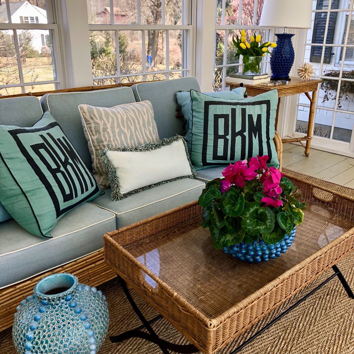 A springtime sunroom filled with our beautiful DC ceramics #Spring2019  #design #interiordesign #style