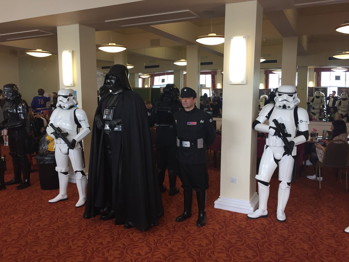 KrashLabs's tweet photo. Great to be down at @scifiscarbs again this year.  Come down and play #Fortnite with us.  We are opposite the Daleks and behind the stormtroopers! https://t.co/huFas2FrAE
