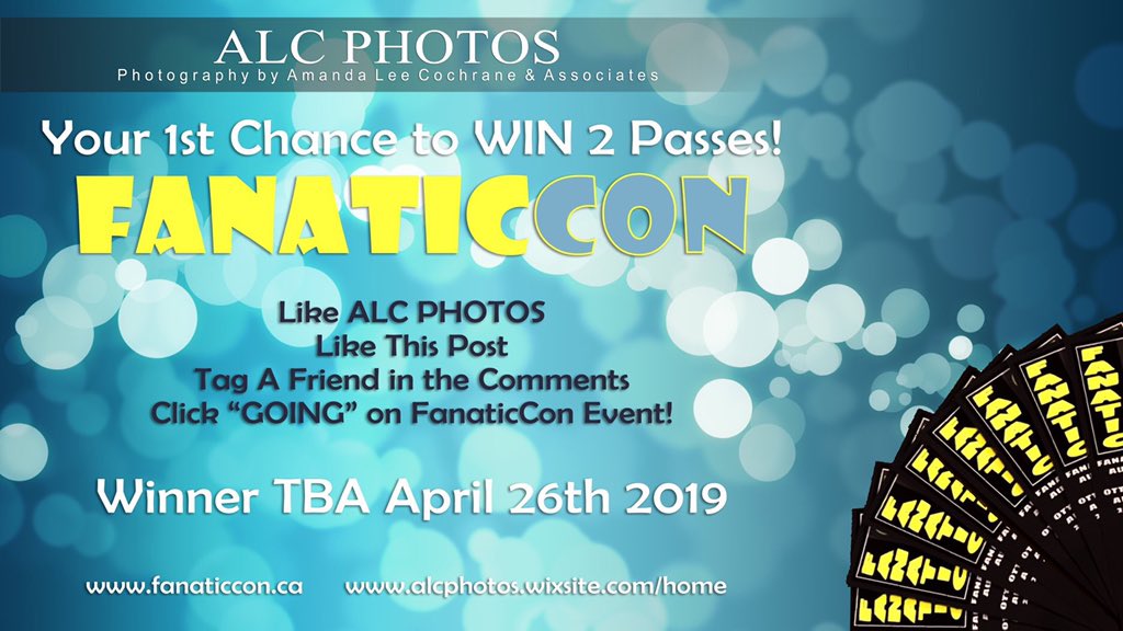 AlcPhotos's tweet photo. GIVE-AWAY: 1st of 4 Chances to WIN 2 Passes to FANATICCON! To qualify: Like our Page, Like this Post, Tag a Friend in comments, click “GOING” on the FB event: https://t.co/527KEwCeSa
#fanaticconottawa #ottawa #comics #games #toys #collectibles #cosplay #Celebs #anime #familyfun https://t.co/bwK2Sl3DPY