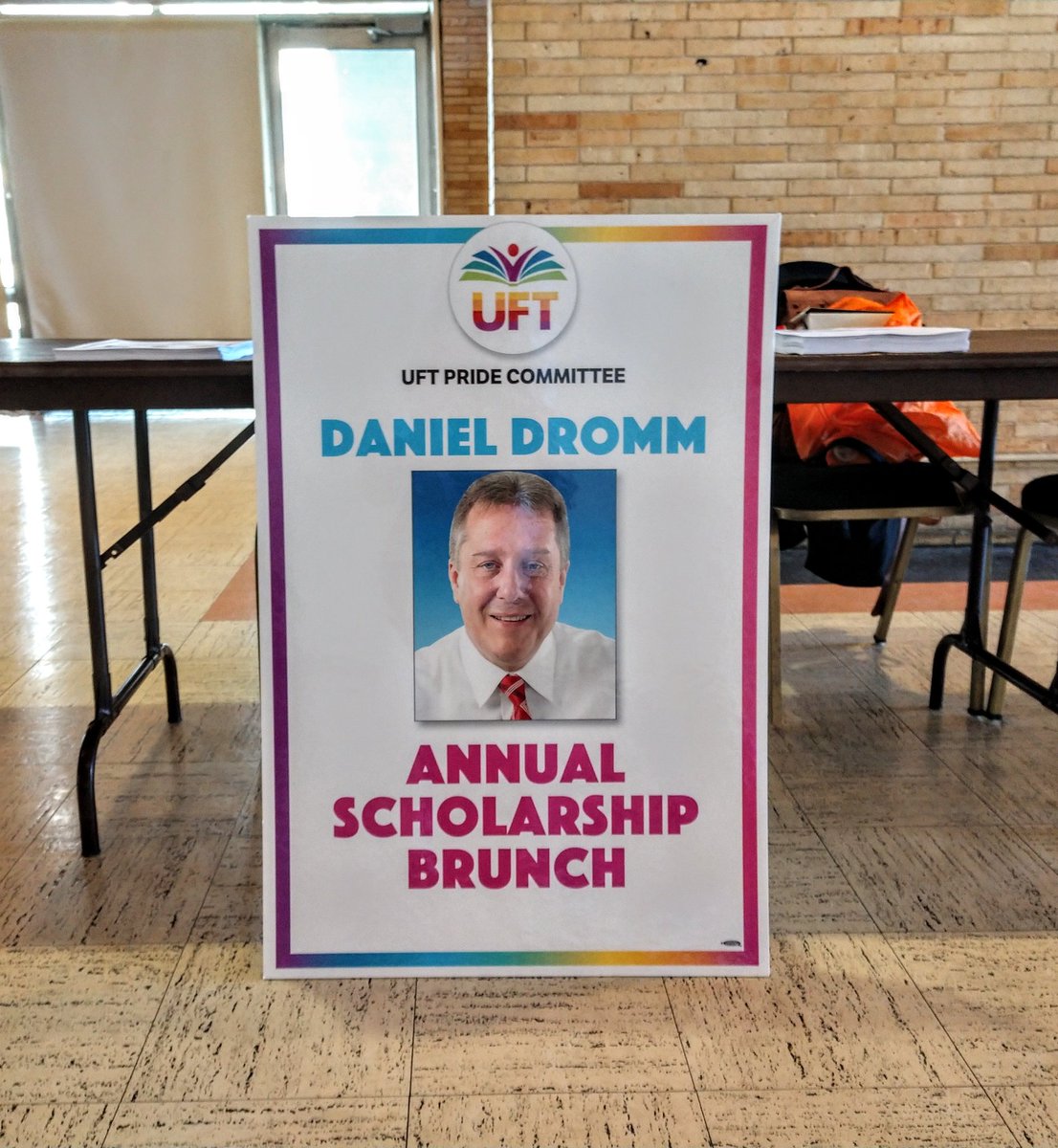 MindyRosier's tweet photo. Tabling for @Dromm25's Annual Scholarship Brunch w/ @UFT #PrideCommittee https://t.co/x5xjRHaSOh