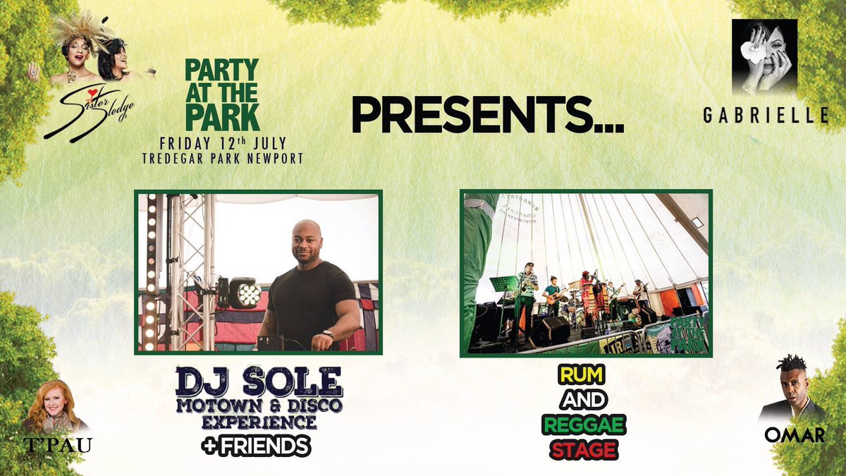 🌳💥🌳 NEW STAGE ANNOUNCEMENTS! 🌳💥🌳

DJ SOLE'S MOTOWN AND DISCO EXPERIENCE - Has been a massive hit at the festival for the last 2 years

RUM AND REGGAE STAGE - Back by popular demand after an amazing reception at last years festival

Get your tickets: partyattheparknewport.co.uk