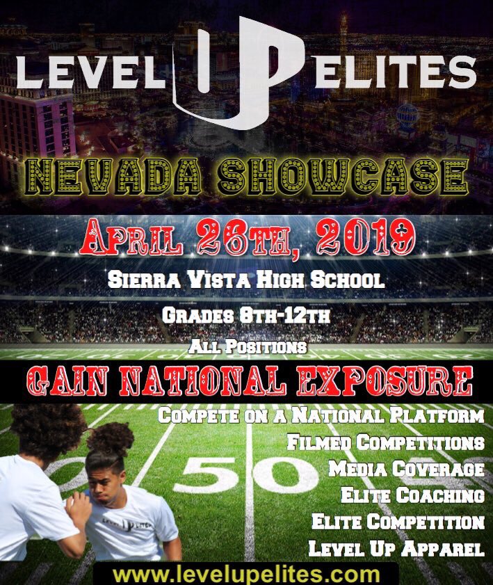vinceleae94's tweet photo. 702 here’s another opportunity coming to Las Vegas...Register now at https://t.co/c3UoJs4JSK enter this promo code “LEVELUPVL” to get a $35 discount...Remember this is a showcase not a camp...so bring your A game and compete... https://t.co/S7qA2WWWeY