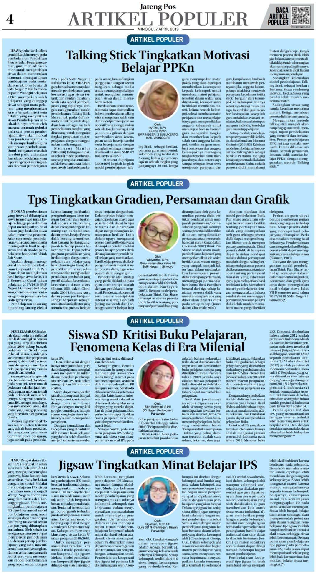 Jateng Pos on Twitter "Jateng Pos Edisi Minggu 7 April 2019 Jawatengahyojatengpos jawatengah infojateng semarang solo pantura pati pekalongan