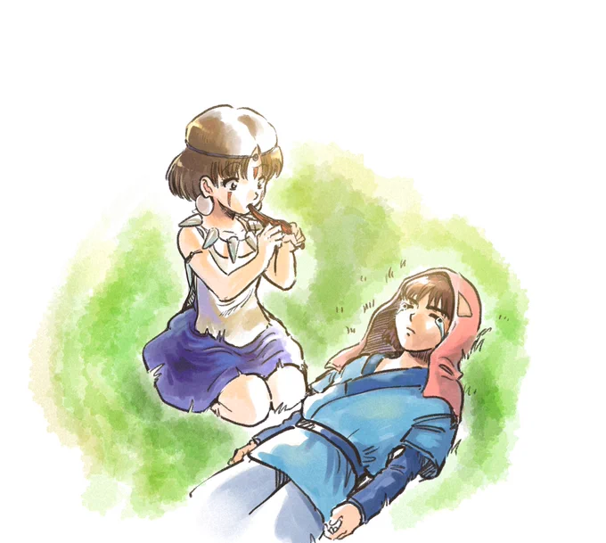 원령공주, 감동적이었던 장면 낙서#もののけ姫 #ジブリ #落書き 