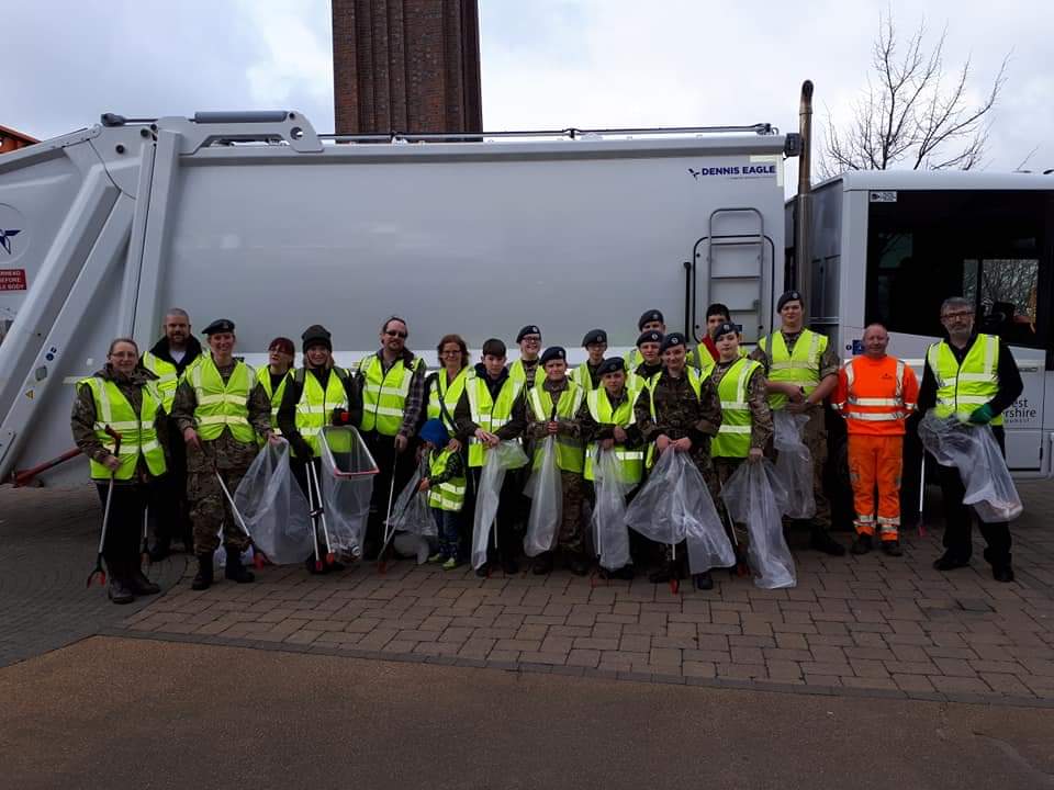 2019 Litter Pick.
Excellent turn out today for the annual litter pick.  Cadets,  parents and staff attended. Everyone collected 2 or 3 bags each. Well done everyone.  The tea and cake was well deserved! <a href="/OC_SEMids/">OC S&E Mids Wing</a> @SEMidsWgATC <a href="/CERegionRAFAC/">C & E Region RAFAC</a>