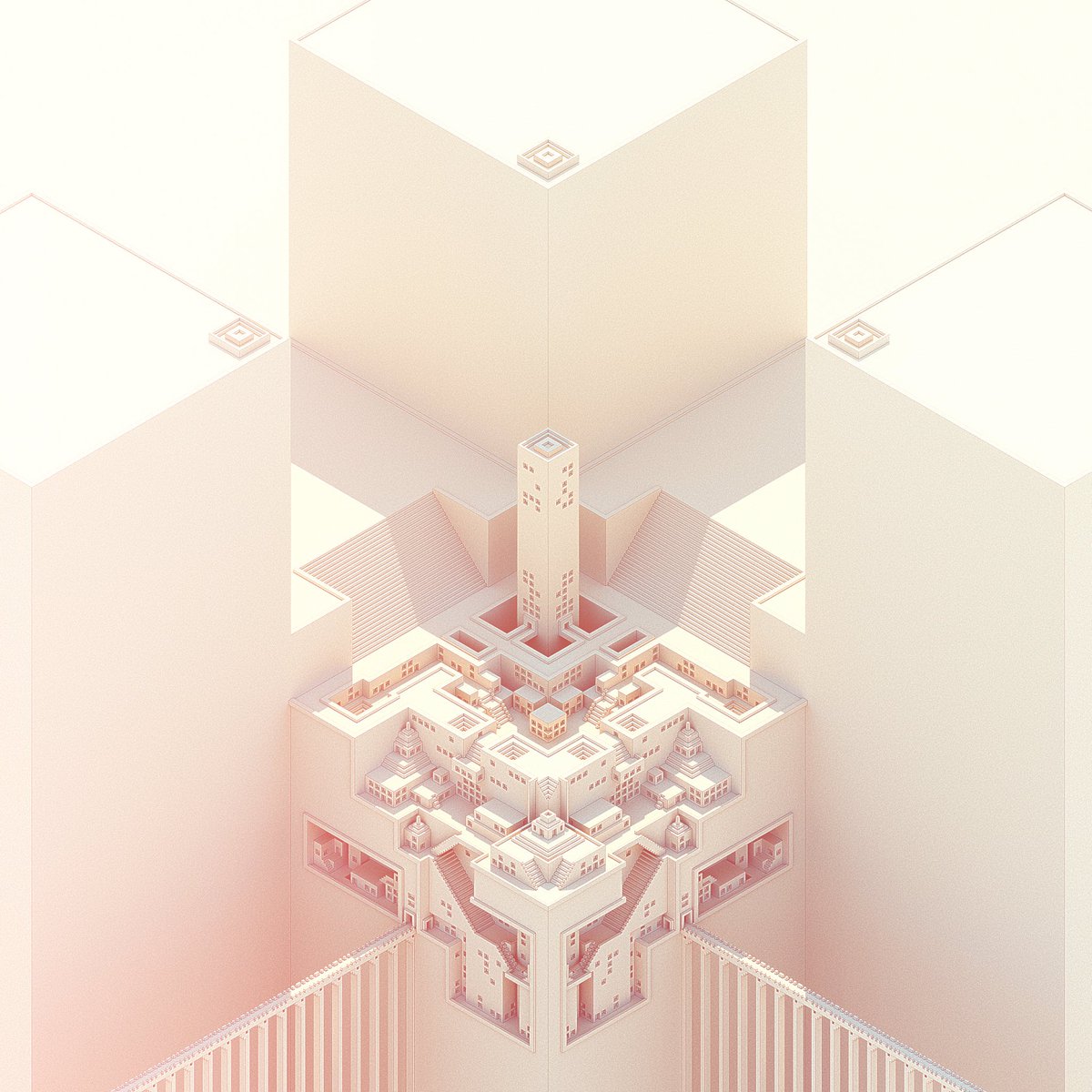 Continuing my 'carved-in-cubes' cities serie.