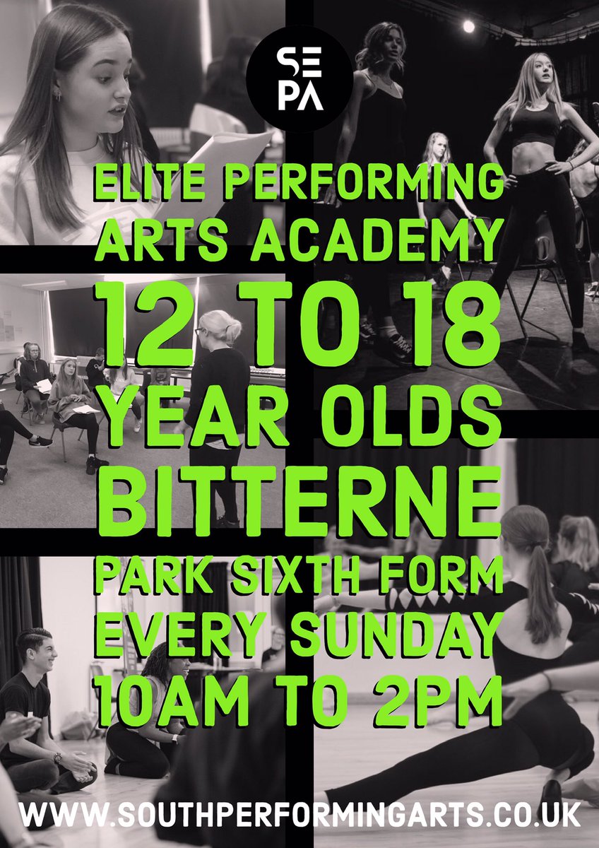 southperforming's tweet photo. Super excited about our new move to @BitterneParkSch with our professional training academy in Musical Theatre for 12-18 year olds. We are looking forward to making the Sixth Form our new home! They have incredible facilities, including a high spec theatre &amp; dance studio! 💚🖤💚 https://t.co/57qzV0JOky