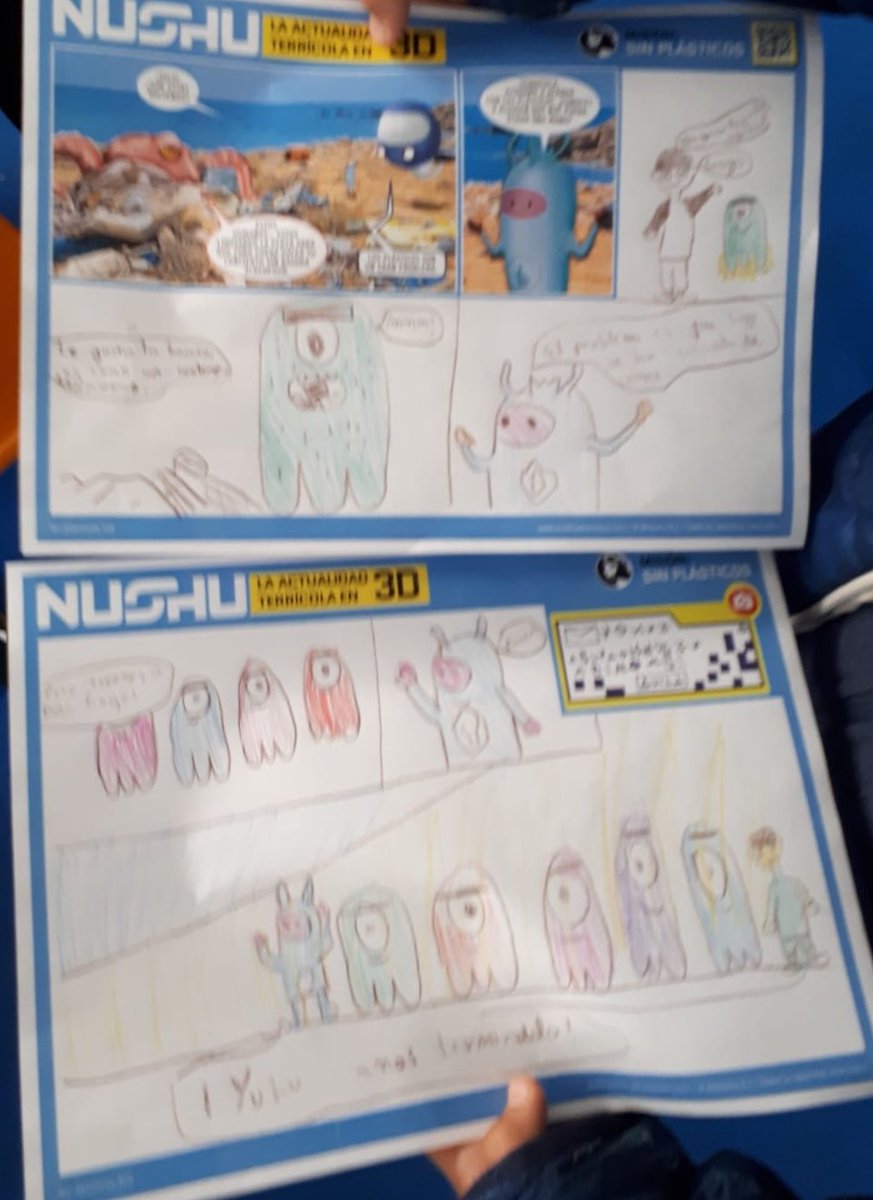 NUSHU_esp's tweet photo. NUShu tiene un montón de nuevas ideas para resolver el problema del plástico que llega a la naturaleza gracias a sus amigos del #37ComicBcn @COMIC_bcn https://t.co/Ue0u5fwHxy