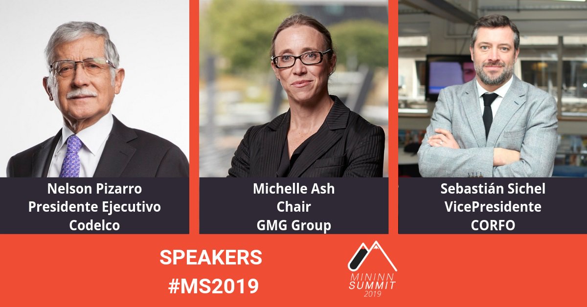 mine_class's tweet image. Autoridades de #Codelco y #Corfo serán speakers en #MS2019. El evento que tendrá lugar en el Centro Cultural GAM el 23 y 24 de abril. Su objetivo será impulsar una #minería más #colaborativa en #Chile.

Nota publicada en Minería Chilena 👉🏻 pst.cr/Aqdaa
