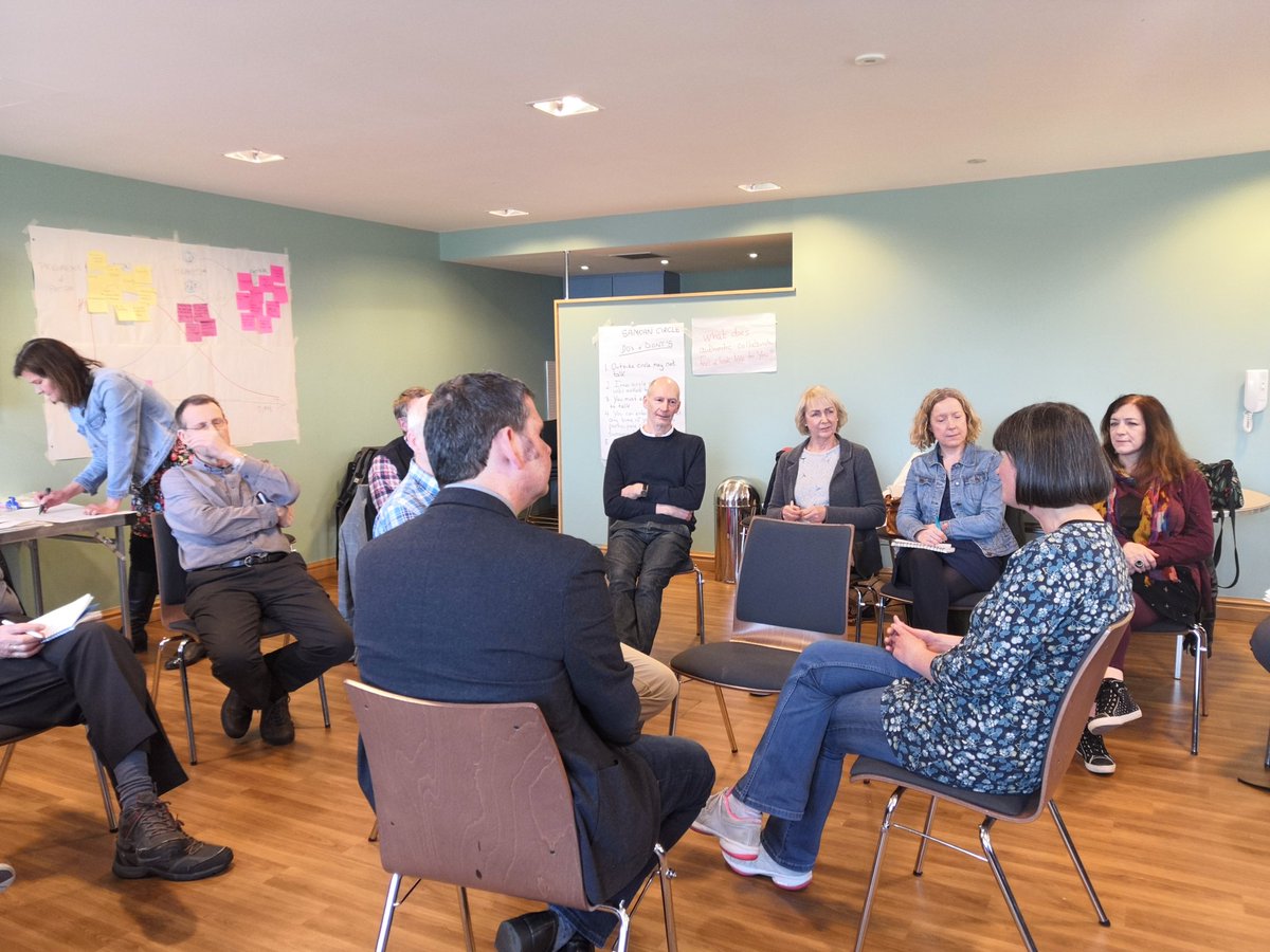 NICommRights's tweet photo. A Samoan Circle - facilitated by the fantastic @EybenKarin at the Collaboration for Change event in Derry. A truly democratic method of debate. #participativedemocracy #CRACT https://t.co/ZXWMO8zqRe