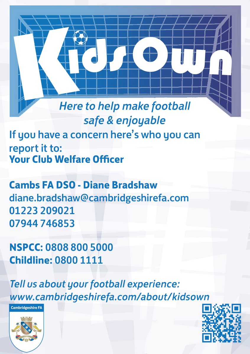 CambsFA's tweet photo. Do you know who you can talk to if you have a concern?
👉 https://t.co/g3WXzZ0Y0Y https://t.co/fHQ0OHJHR5