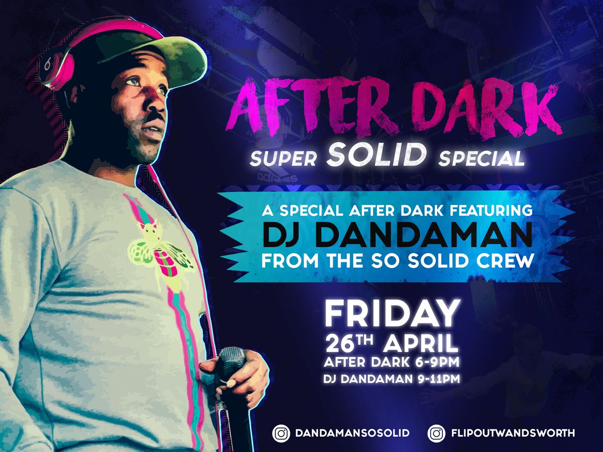You asked for it! We answered! <a href="/DANDAMANSOSOLID/">DANDAMANSOSOLID</a> will be joining us for an EXCLUSIVE After Dark event! 

Tickets already selling quickly so GET YOUR SPACE now! 21 seconds to gooooo!!! 

It's going OFF! 🌟

15+ ONLY after 8pm!

#dj #nightlife #club #trampoline #rap #flips #london