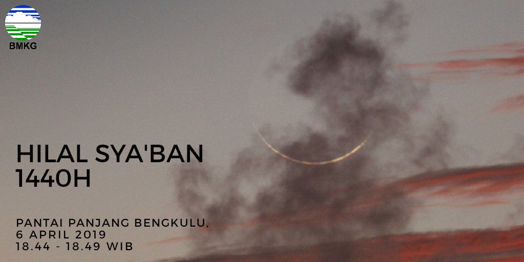 infoBMKG's tweet photo. Di Bengkulu, tim Hilal BMKG juga berhasil melihat hilal awal bulan Sya'ban 1440H.

Semoga satu bulan lagi kita semua akan dipertemukan dengan bulan Ramadhan 1440H ya.. 😊 https://t.co/cz5H0T2Ond