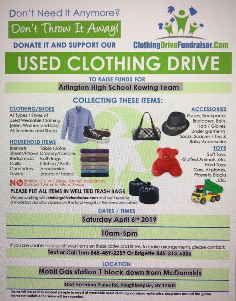 ArlingtonCrew's tweet photo. Today’s the day! Spring cleaning, drop your bags off and support the Crew team. 2 locations! @ArlingtonCrew @admiralad845 @AHSAdmiral_Al @ArlingtonCSD https://t.co/dshW82TMBe