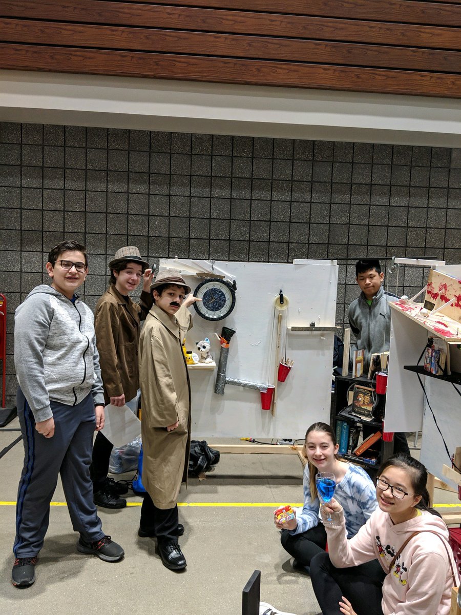 MSFabLab's tweet photo. Ready...Set ... #RGMC2019 @MineolaMS. Ss competing at the Rube Goldberg Nationals today in Indiana...#MineolaProud https://t.co/HNhmGzxhWn