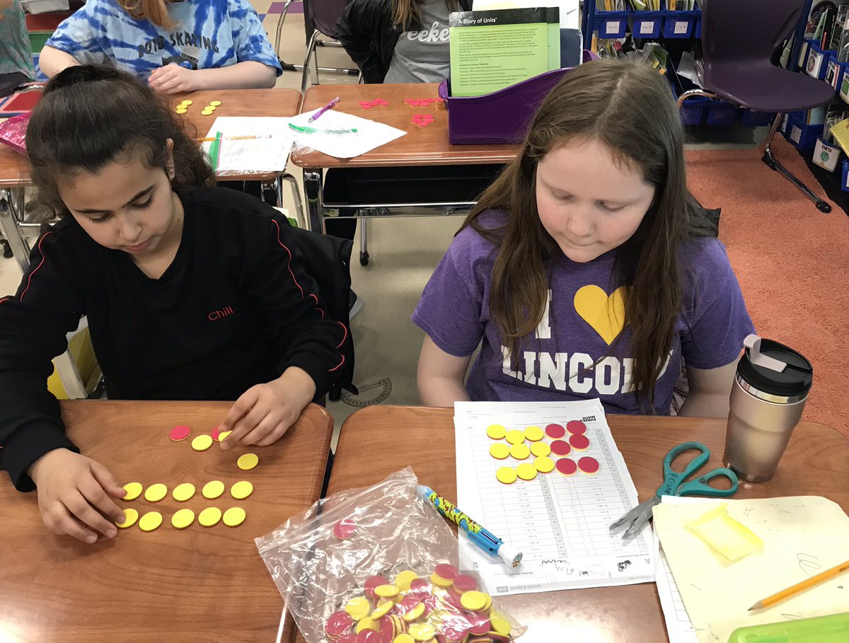 BigKatMath's tweet photo. Big Smiles in 5th grade math class when solving tough fraction problems with partners and concrete objects. #eurekamath #fractions #bigkatmath https://t.co/rMNFITS8SV