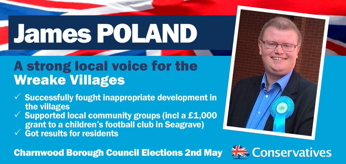 CBCtory's tweet photo. Meet our candidate:
🗳 James Poland 🌳
Strong local voice for
Wreake Villages https://t.co/xyJnJ2gCSC