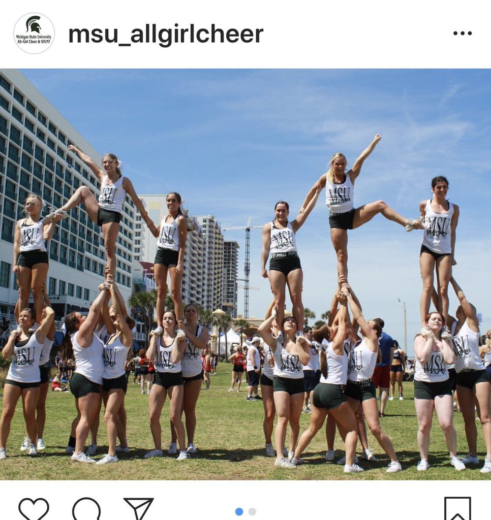 Congratulations to MSU All-Girl 5th place at NCA Nationals! AP alumni <a href="/celestesarz/">Celeste</a> @WoodworthHK