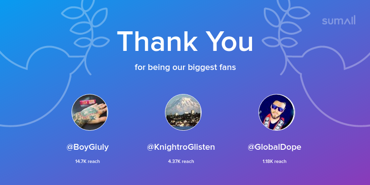 TorontoTokeTour's tweet photo. Our biggest fans this week: @BoyGiuly, @KnightroGlisten, @GlobalDope. Thank you! via https://t.co/pEKAKljtpK https://t.co/H9EvvDCjp5
