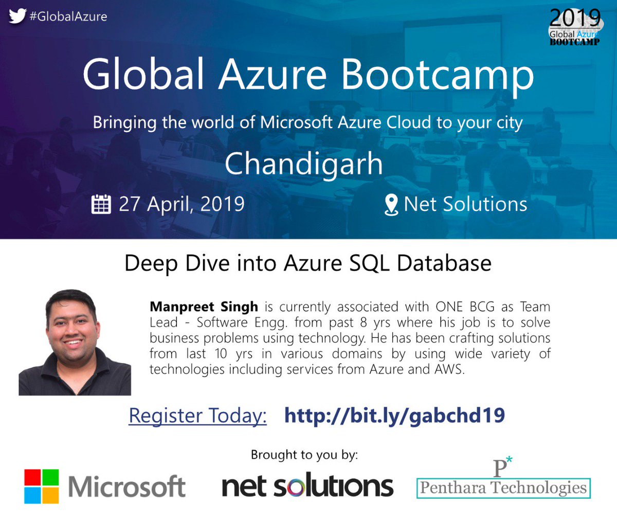 mrmanpreetsingh's tweet photo. "In the long history of humankind (and animal kind, too) those who learned to collaborate and improvise most effectively have prevailed." -- Charles Darwin

Feeling excited to be part of sucha a great event. Visit: https://t.co/4cqe72prCt

#GABCHD2019 #GlobalAzure #ONEBCG https://t.co/c5QLpHV9ad