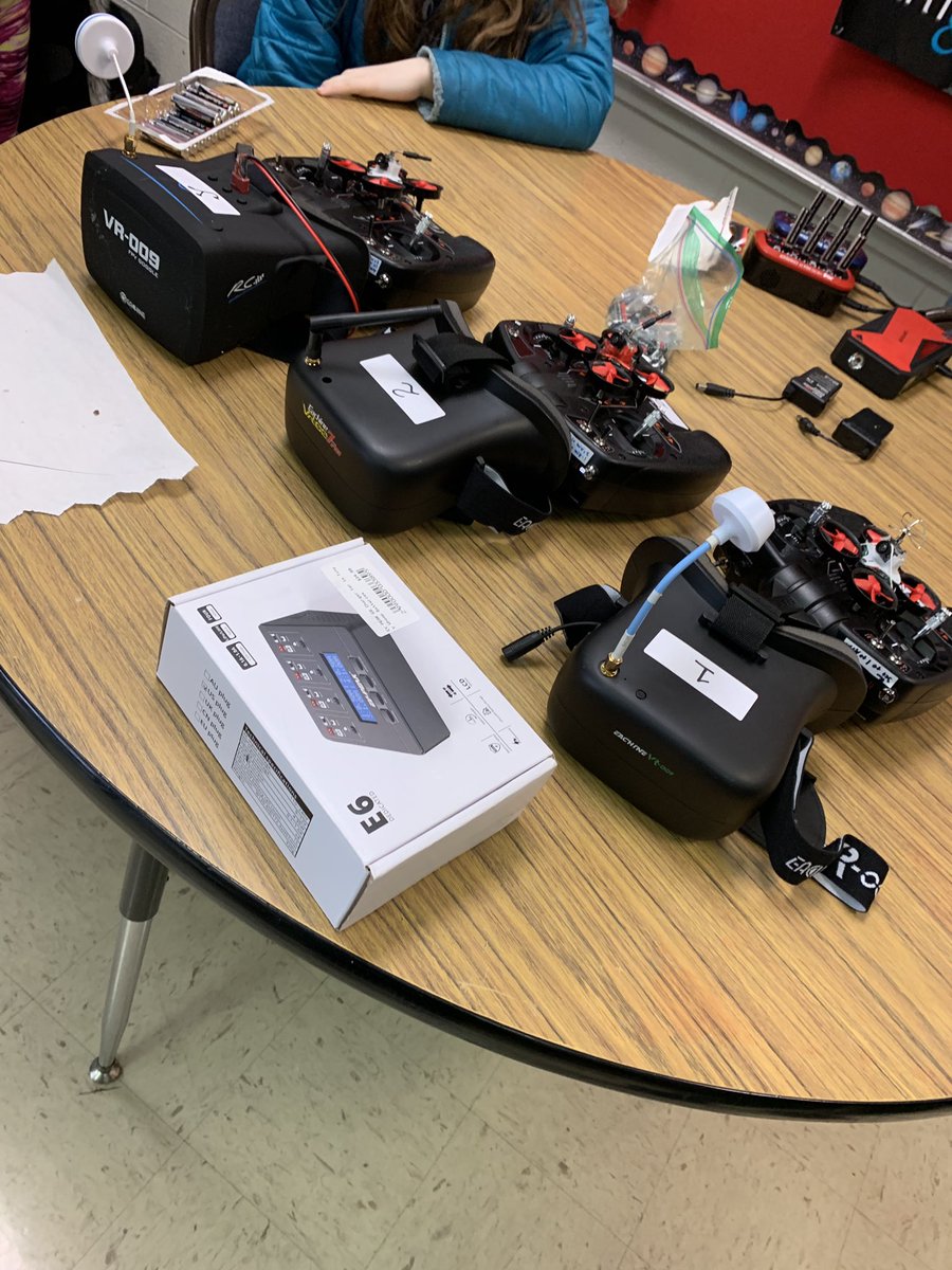 chasrabesh's tweet photo. Getting ready for some #droneracing! #tinywhoops #GreatDayToBeARanger #onerangernation in #myohioclassroom. The fun starts here at #thechallengercenter in #oregonohio let’s go #dronerangers! https://t.co/WA0BaxLZlf