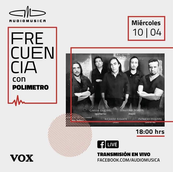 Polimetrobanda's tweet photo. Hola amigos!! Estaremos en Frecuencia con @audiomusica ! Este próximo Miércoles 10 de Abril, a través de Facebook Live por el canal de #audiomusica
Pronto más información, atentos!! #bandaschilenas #bandaschile #musicoschilenos #metal #metalchileno #metalchile #polimetro https://t.co/dJ1oAHodPv
