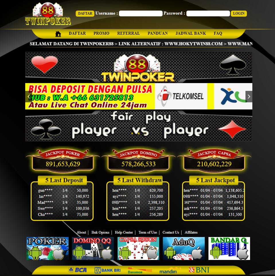 TWINPOKER884's tweet image. ( TWINPOKER88 )
Link Alternatif :
*WWW,HOKYTWIN88,COM

( POKER &amp;amp; DOMINO )
8 Game Dalam 1 Akun
1,Play Poker
2,Play Bandar Poker
3,Play Adu Q
4,Play Bandar Q
5,Play Domino 99
6,Play Capsa Susun
7,Play Sakong
8,Play Bandar66 ( New Games )
#bonuspoker #pokerjackpot #dewapoker #bonus