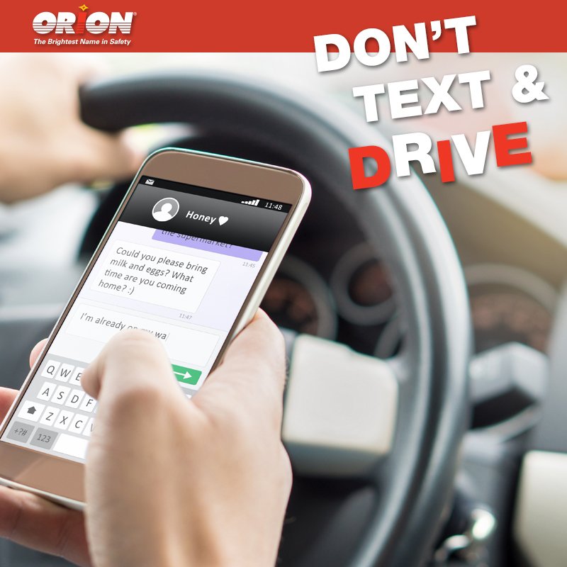 OrionSafety's tweet photo. April is #DistractedDrivingAwarenessMonth. #BeSafe. Don’t text &amp; drive. And, don’t forget to carry a roadside safety kit: https://t.co/H88e3W9q9O #OrionSafety #safetytips #safedriving https://t.co/3Knc8B1QhB