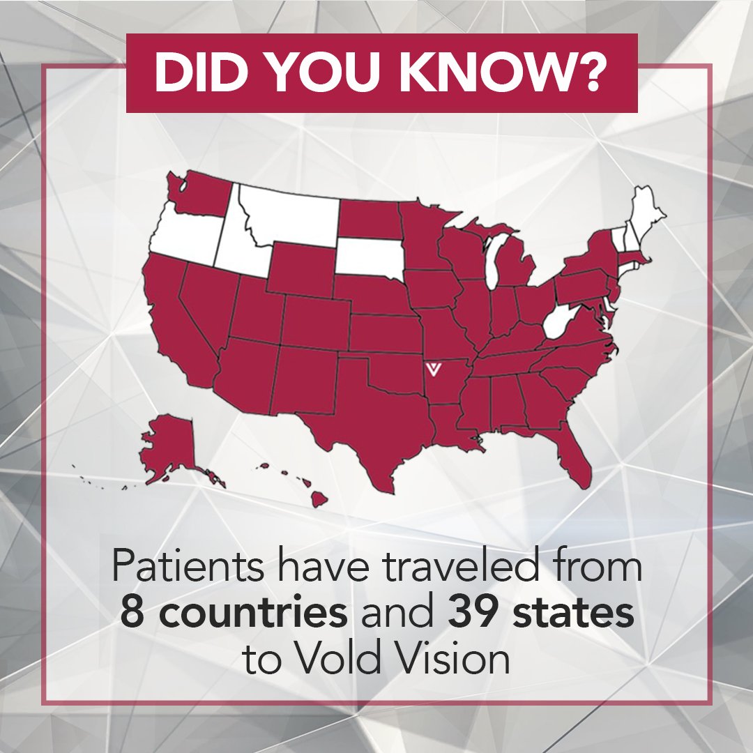 VoldVision's tweet photo. We are humbled and honored to welcome patients from across the globe 🌎
Patients have traveled from 39 states & 8 countries to our facility in Northwest Arkansas for their eye care needs!
#VoldVision #GlaucomaGameChanger #LASIKbyVOLD #GoodbyeCataract #DryEyeCenterOfExcellence https://t.co/5Zg6LTLDEX