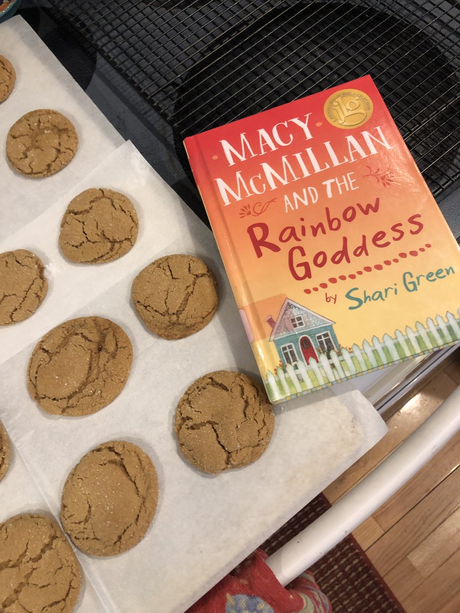 AnneDoyle2's tweet photo. Just finished Macy McMillan and the Rainbow Goddess by Shari Green - sweet in every way- even inspired to use the recipe as I read the last page!  Can’t wait to share with students@sharigreen #memorialr13 https://t.co/TWj6d9dUvY