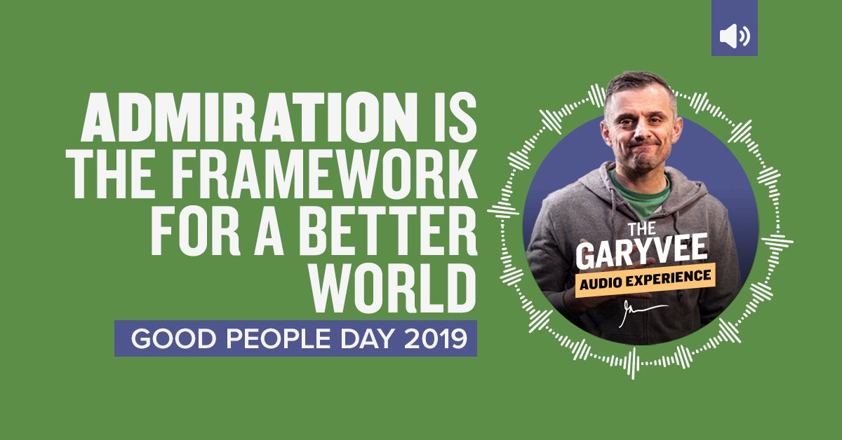 garyvee's tweet photo. A few days ago on April 3rd my team brought back something I came up with 11 years ago called Good People Day. The movement started on Twitter and It was a big success. I thought it’d be fun to bring it back and spread more positivity and happiness today - https://t.co/sK6JfqMWqk https://t.co/U1qa3m6pGr