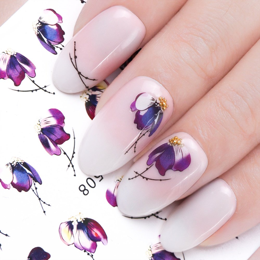1pcs Nail Sticker Butterfly Flower Water Transfer Decal Sliders for Nail Art Decoration Tattoo Manicure Wraps Tools Tip twicemart.com/shop/1pcs-nail…