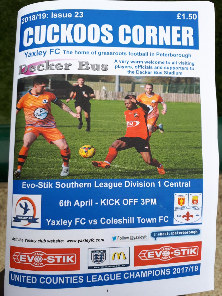 daniel_tortoise's tweet photo. Today's issue of #cuckooscorner for  a @yaxleyfc home game against @coleshilltownfc @NonLgeProgs 

#cuckoos https://t.co/4pM51bnJ1G