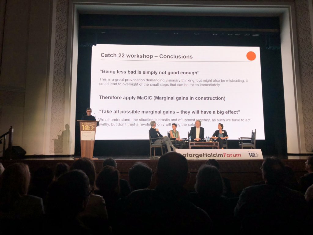 architectmag's tweet photo. Harry Gugger urges attendees of the LafargeHolcim forum in Cairo to prioritize MaGIC—“Marginal gains in construction” @SustConstrFdn #sustainableconstruction #rematerializingconstruction https://t.co/RxM4AMNQ7O