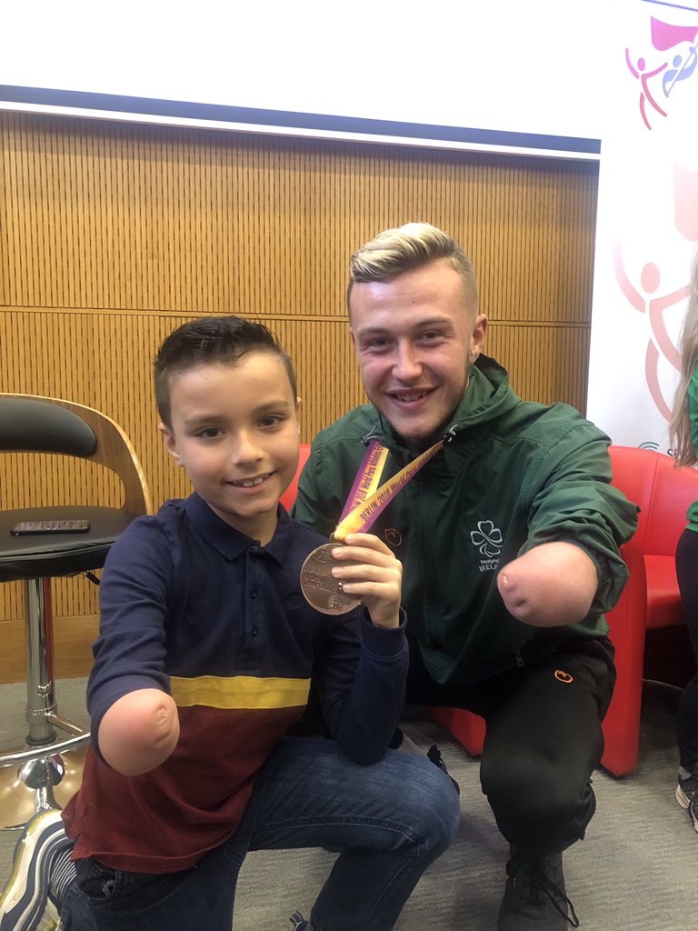 l_elamoud's tweet photo. A big thank you to @CorkSports & @SportsAbilityCo for their superb event today. Jordan Lee made one eight year old a very happy boy! #2HandsAreOverrated #Hero #LittleArmBuddies https://t.co/49nNQpwn7H