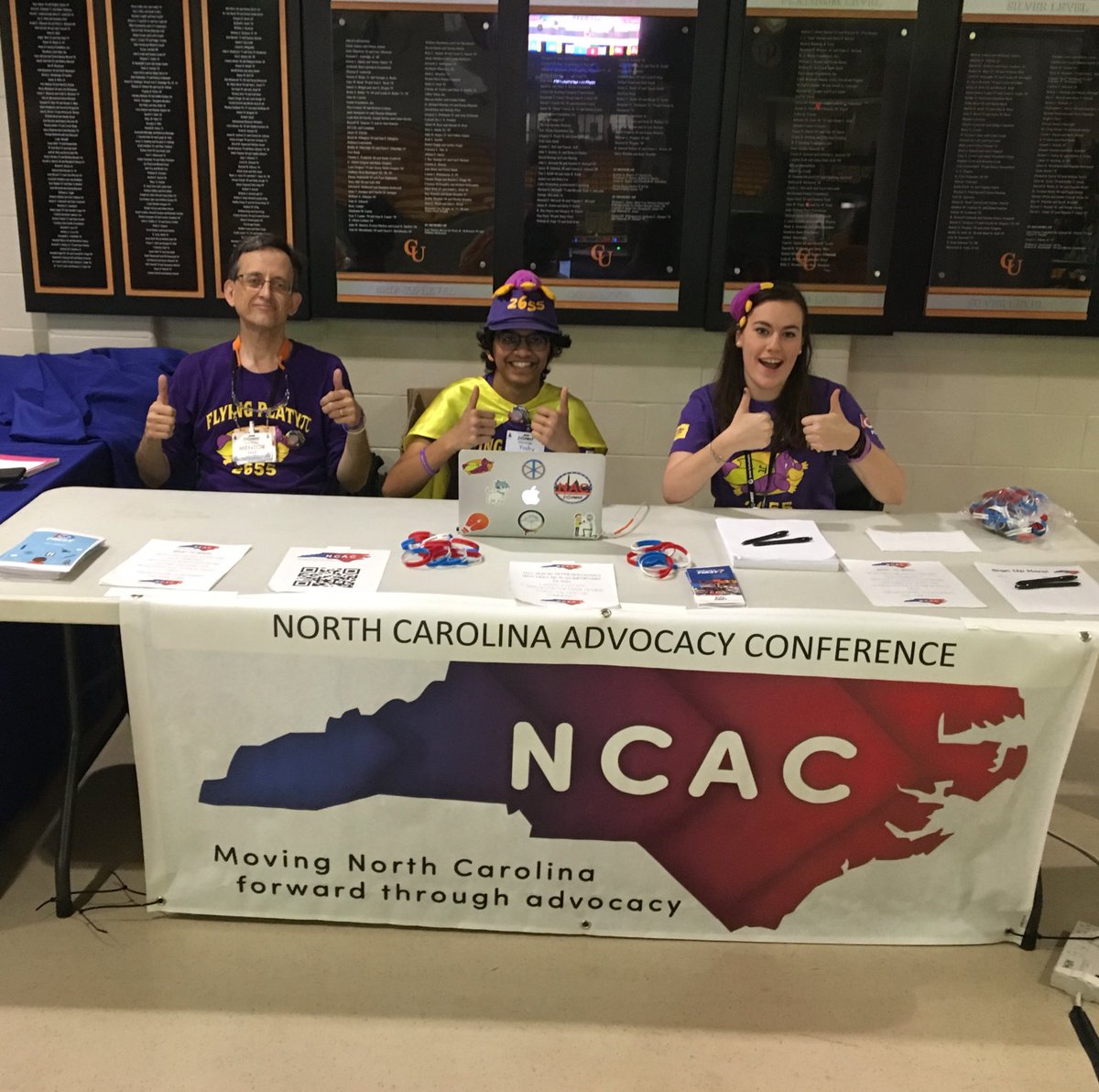 Officially set up at Campbell University for the NC District State Championships! We are in section 101 and have officially stocked up on more awesome NCAC wristbands! Come say hi and write us a letter to your local NC representatives.