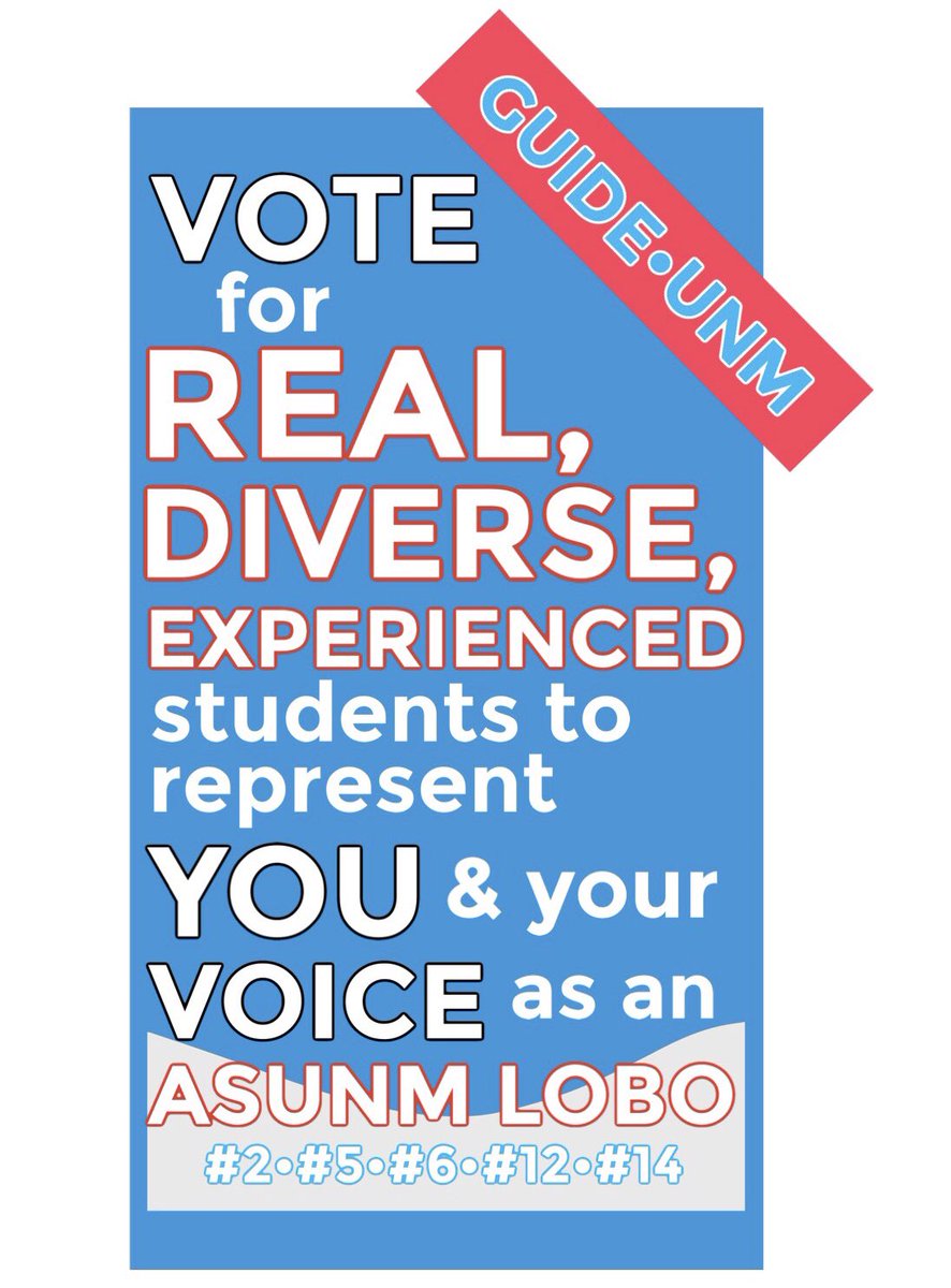 GuideUnm's tweet image. The DIVERSE candidates representing GUIDE•UNM want to use their ASUNM EXPERIENCE to help implement REAListic changes that come from YOU and your VOICE! #2 #5 #6 #12 #14 #VOTE #APRIL15 #APRIL16 #APRIL17
