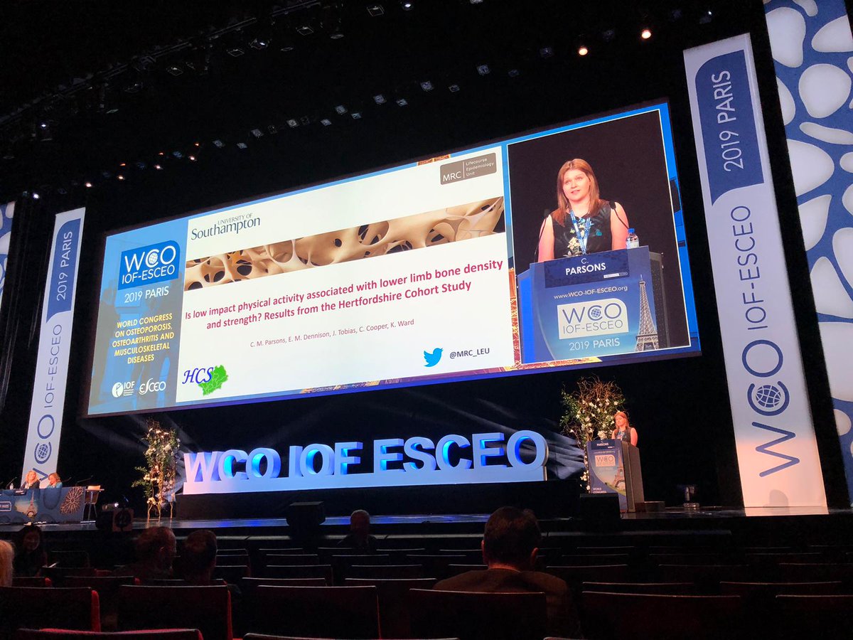 Even low impact physical activity is associated with leg bone density and strength, great new data from the Hertfordshire Cohort presented by <a href="/parsons_millie/">Millie Parsons</a> at #OsteoCongress Paris <a href="/UoS_Medicine/">Southampton Medicine</a>