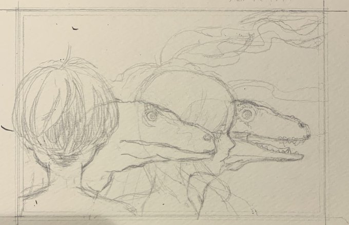 下絵と過去絵。後頭部の子は男の子です。昨日描いたキャップを被った男の子の下絵を消して描きましたw好きな顔の白人の男の子を参考に描いてみたのですがなんだか私の絵じゃないみたいな感じがして気持ち悪かったので('・ω・`)見たものを自分の絵に落とし込まないと仕上げる過程でギクシャクします? 