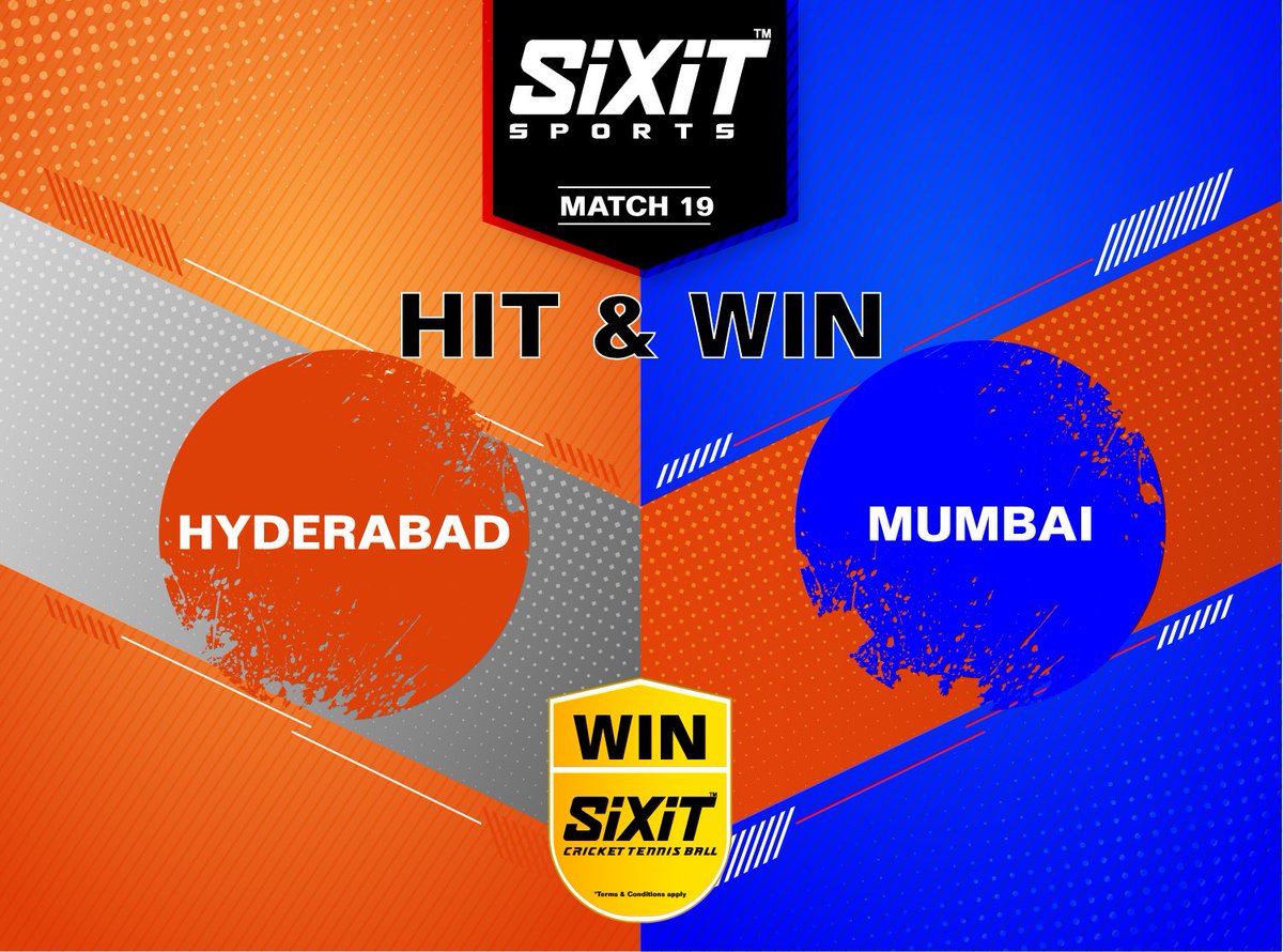 sixitsports's tweet photo. #HiTiT with #SiXiT #performanceunmatched; #contest #alert Guess which team will HIT maximum RUNS and chance to win exciting prizes! Follow us @sixitsports, comment, your answers, RT, invite friends #SRHvMI #MIvSRH #Hyderabad #Mumbai #Cricket #T20 https://t.co/WJ5dABXNn3