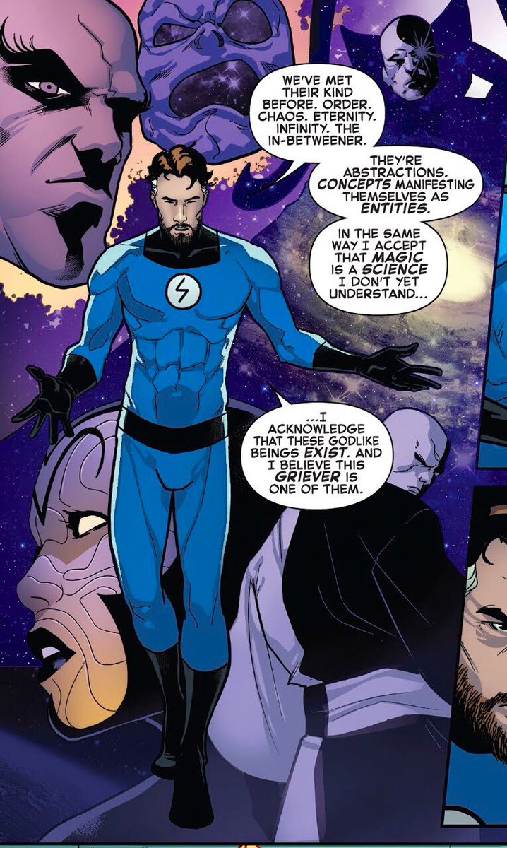dano_cosmic's tweet photo. Props to @DanSlott & team for creating a new cosmic entity...The #GrieverAtTheEndOfAllThings!
✨
#FantasticFour #3 (Vol 6, 2019)
✨
#SaraPichelli #ElisabettaDAmico #MarteGracia #JoeCaramagna
✨
#Griever #LordChaos #MasterOrder #Eternity #Infinity #Inbetweener #MarvelCosmic https://t.co/G2bH63Gfhm