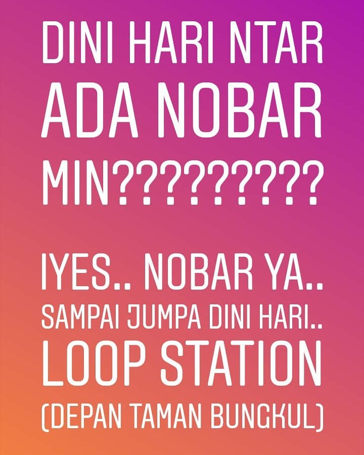 Nobar RCI Surabaya

Sampdoria vs As Roma

Minggu, 7 ApriL 2019
01:30
@loopstation_sby 

CP: bang ucup 081333695032

Ramekno yo rwekk..

Cc: <a href="/RCI_Surabaya/">Romanisti Surabaya</a> <a href="/RCI_Jatim/">Roma Club Jawa Timur</a> <a href="/RomaIndonesia/">Roma Club Indonesia</a> <a href="/OfficialRoma_ID/">AS Roma Indonesia</a> <a href="/OfficialASRoma/">AS Roma</a>