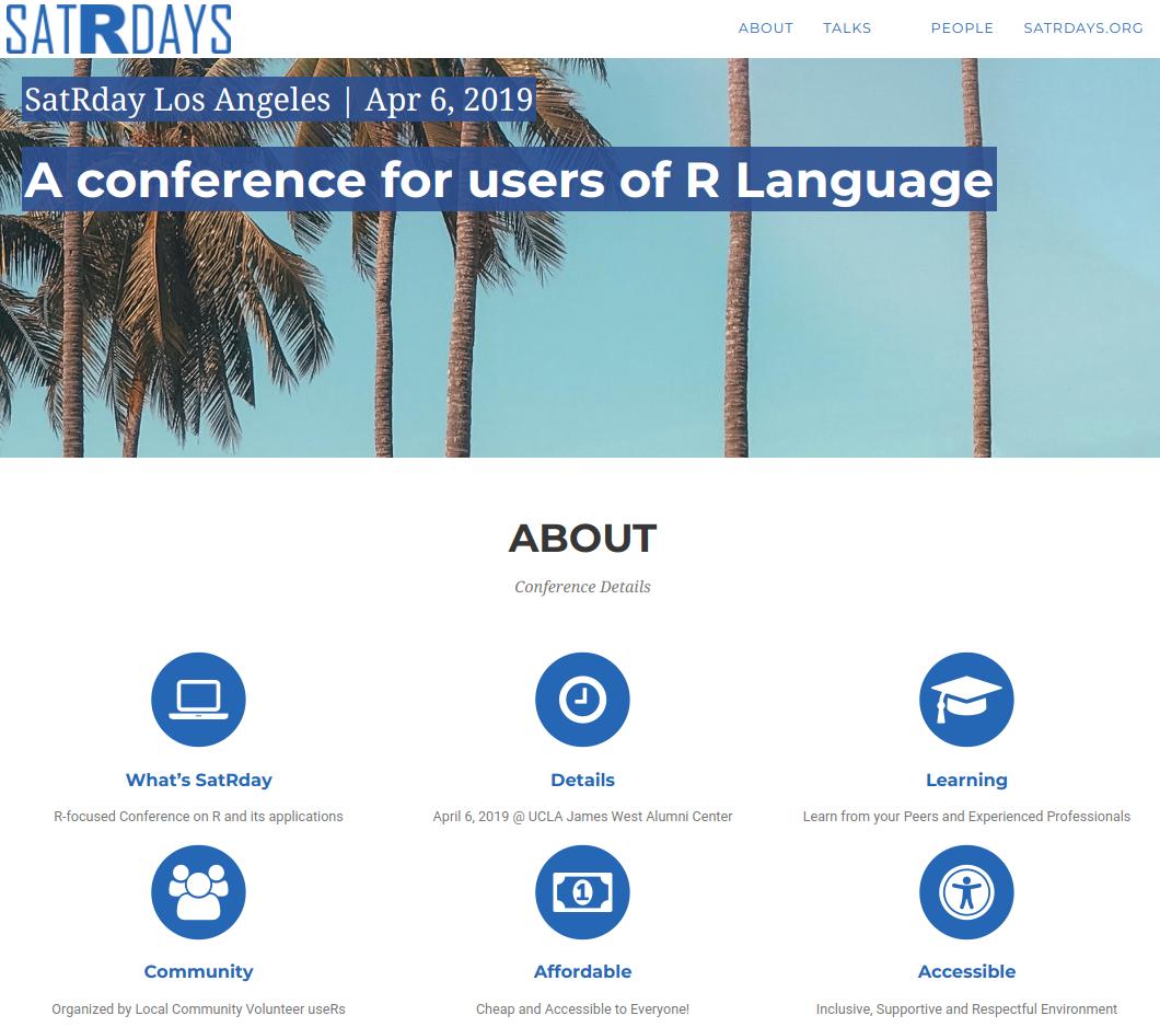 daroczig's tweet photo. It's happening 🎉

Thanks a lot to @amy17519 for bringing @satRdays_org to live in Los Angeles -- looking forward to the fantastic program today and meeting 200+ #rstats folks at @UCLA

https://t.co/BZKaGNNKIi #SatRdayLA https://t.co/j6YIUHdT0L