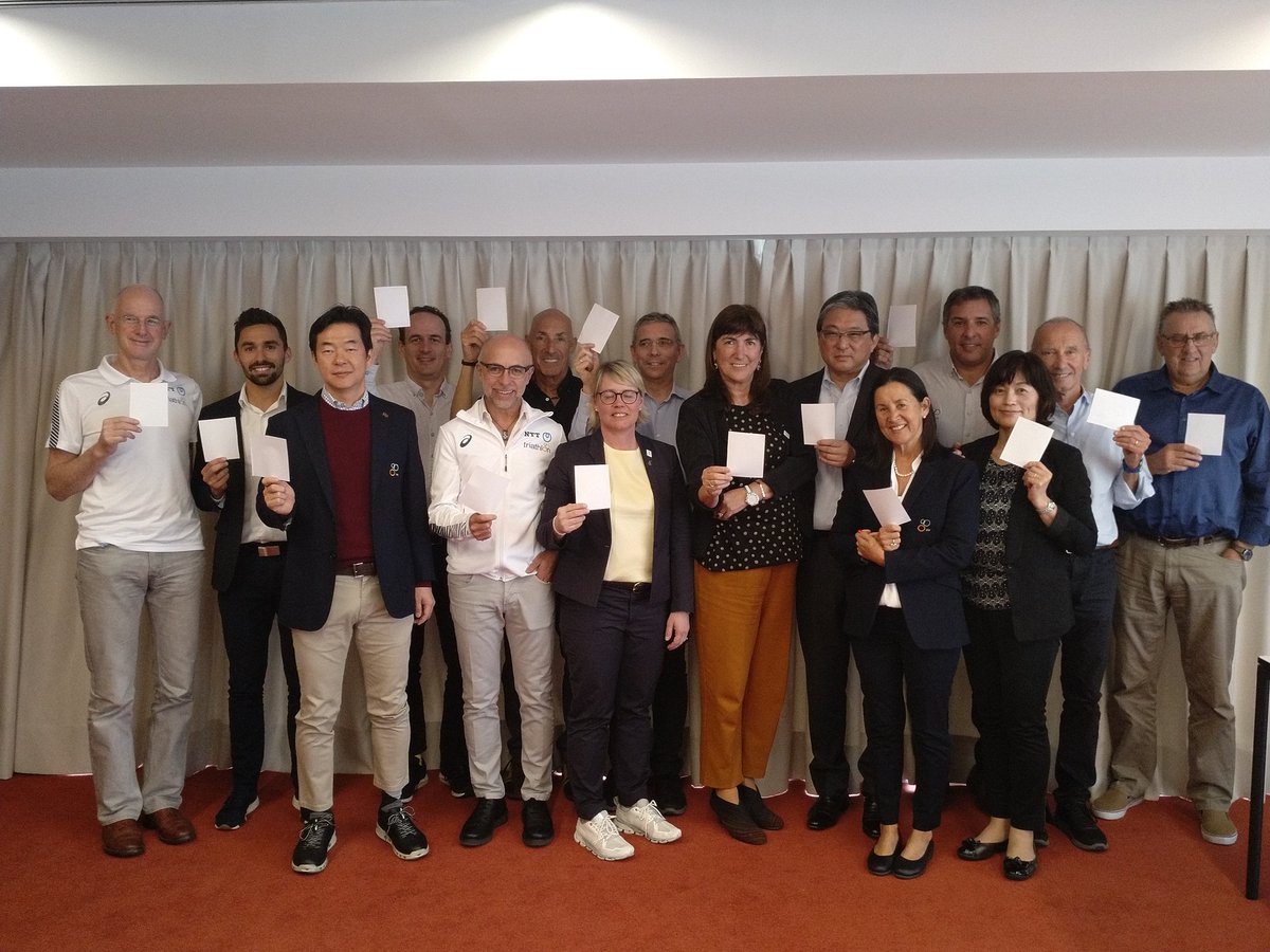 worldtriathlon's tweet photo. We are convinced that sport is one of the best tools for empowering communities around the world and unite us all #sport4betterworld #IDSDP2019 ITU's Executive Board joins the celebrations of the International Sports for Development and Peace Day! https://t.co/x4liDhe8Yh