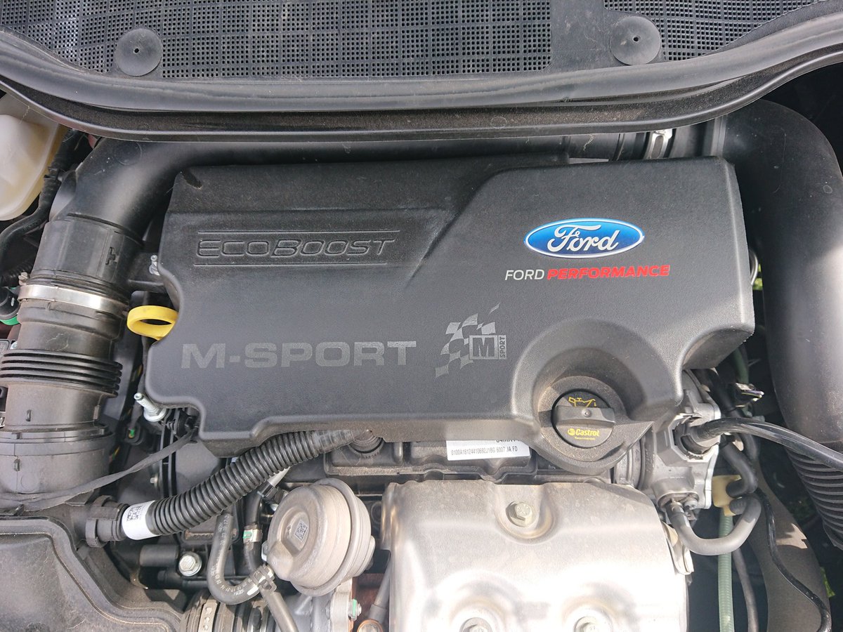 AlanBradbury211's tweet photo. No racing this weekend so Sticker Saturday new #fordperformance windscreen strip on and #msport sticker on my #ecoboost engine cover #ford #newfiesta https://t.co/AXna2SR5Z0