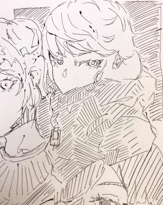 The look of mixed directional hatching looks pretty neat. It's kinda fun.

#imaginationarts #animeart #traditionalart #sketches #penandpaper #dailysketch #doodle #doodlesketch 